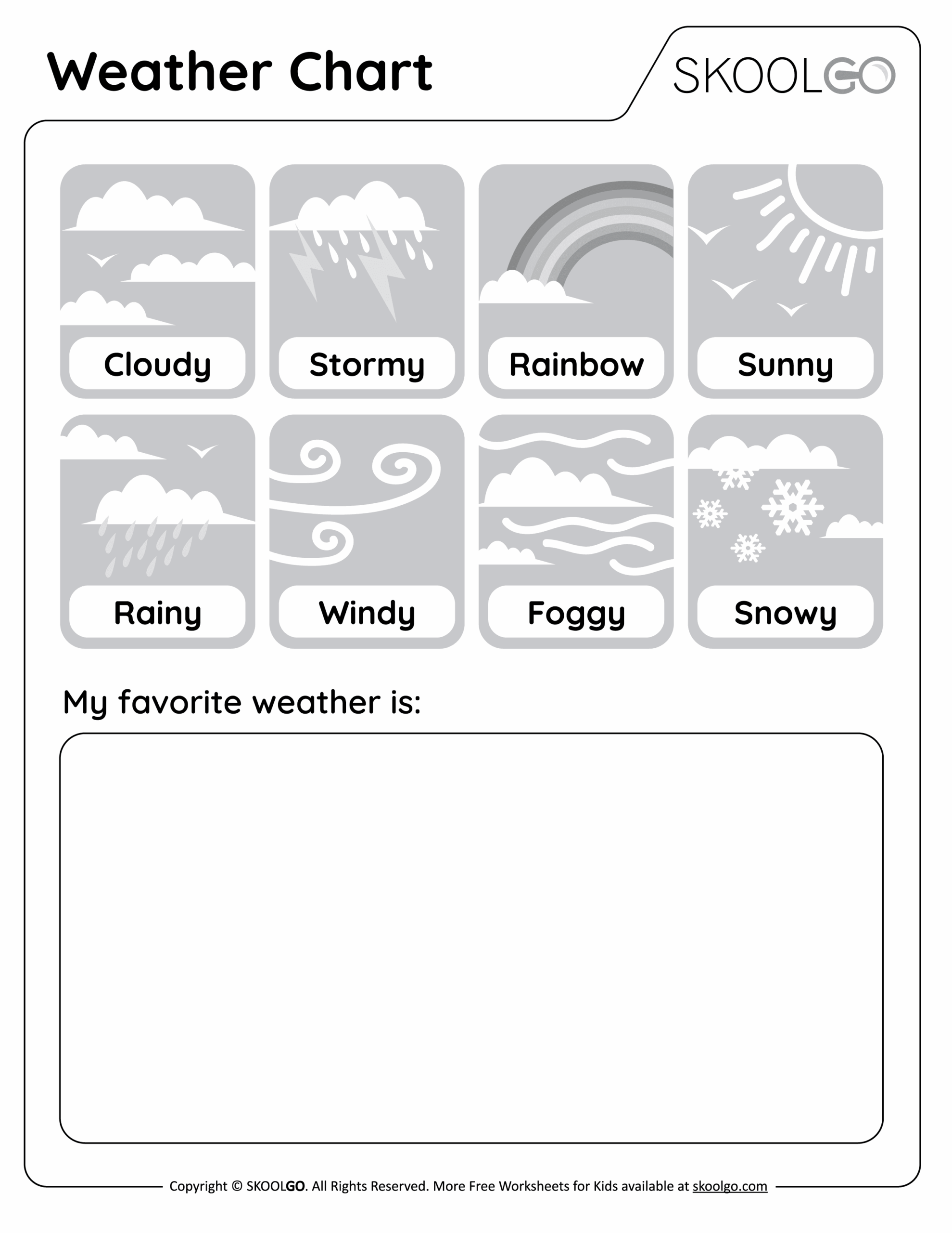 Weather Chart Free Worksheet SKOOLGO