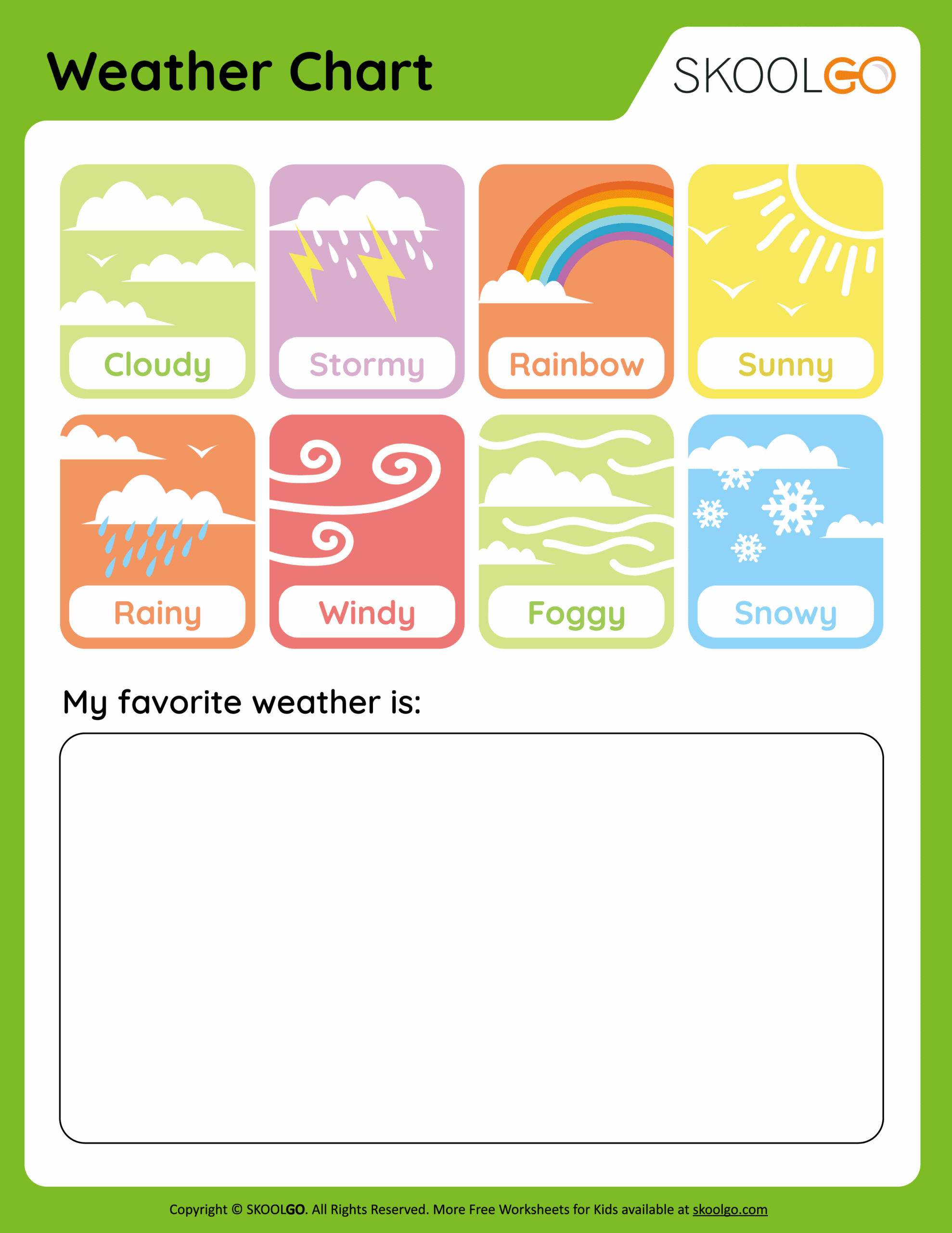 Weather Chart Free Worksheet SKOOLGO