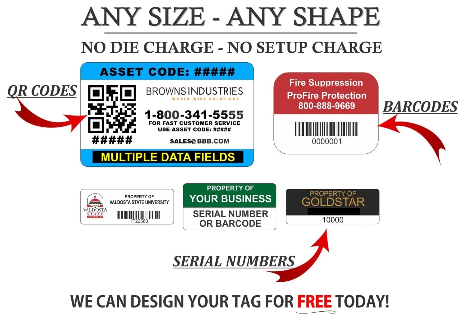 Weatherproof Labels 3M Adhesive Strong Asset Tags
