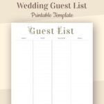 Wedding Guest List Printable Wedding Template Guest List Tracker 