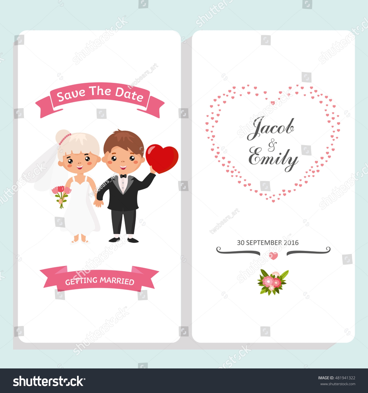 Wedding Invitation Card Template Funny Couple Stock Vector Royalty Free 481941322 Shutterstock