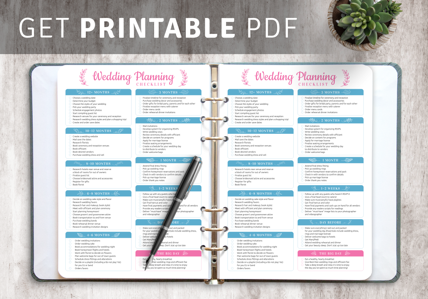 printable wedding planner pdf