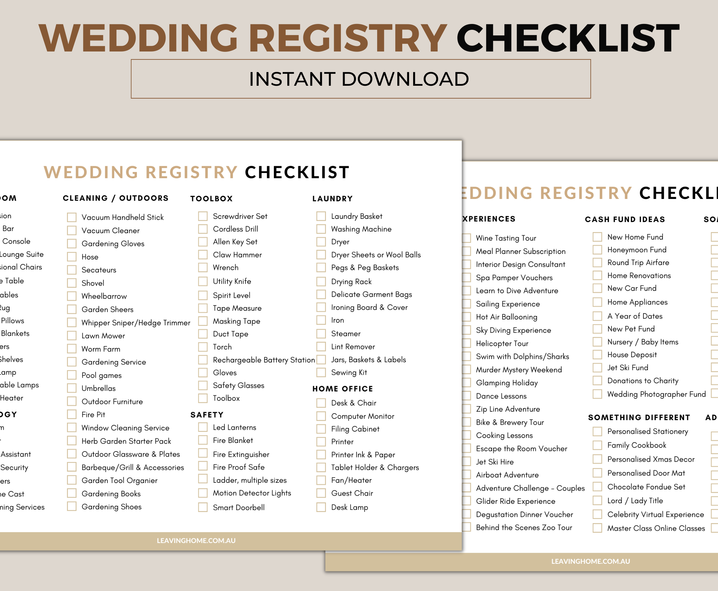 Wedding Registry Checklist MADE FOR MOVING