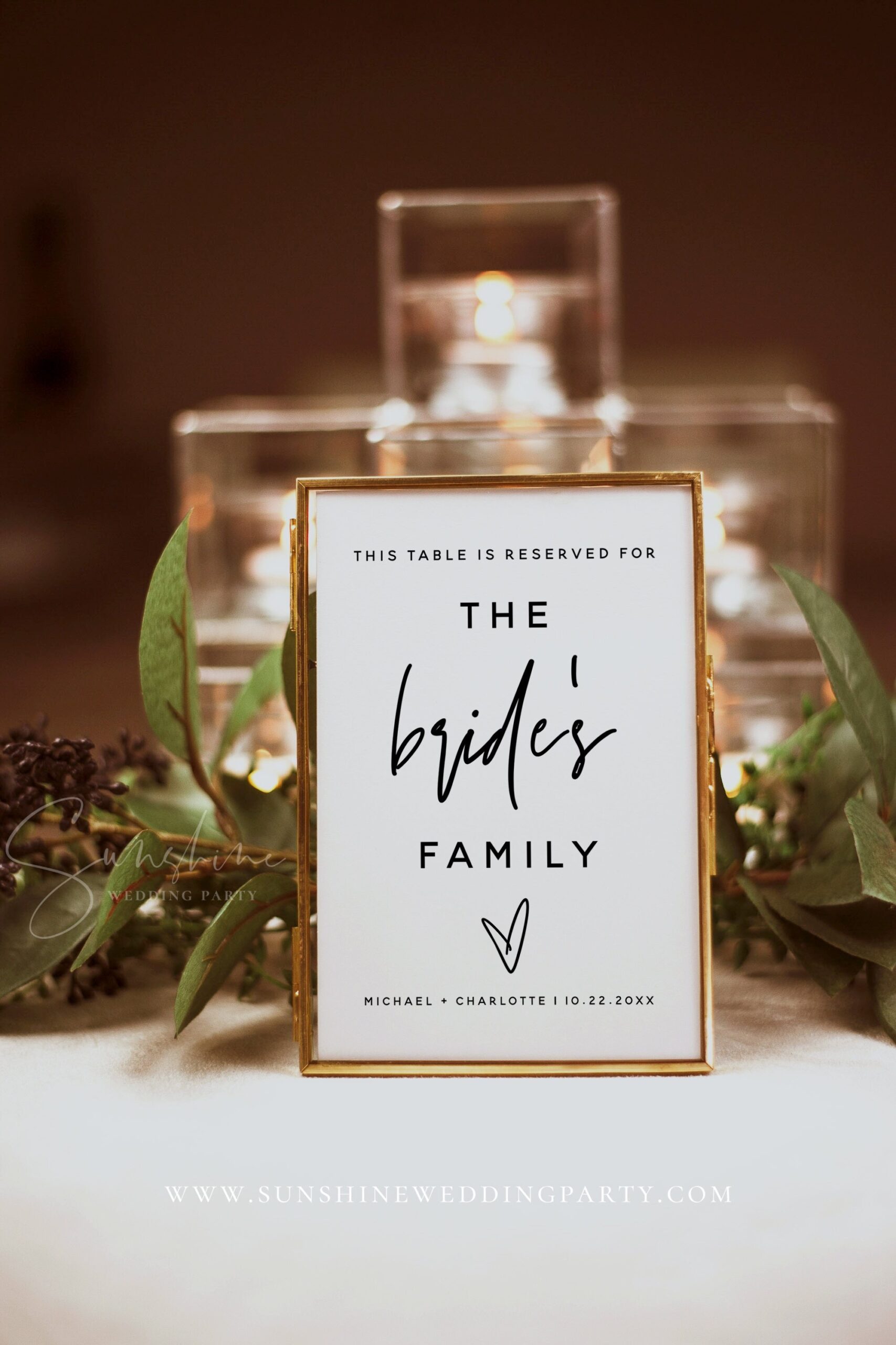 Wedding Reserved Table Sign Template Minimalist Reserved Sign Template Modern Printable Reserved Sign Editable Reserved Sign Template M7