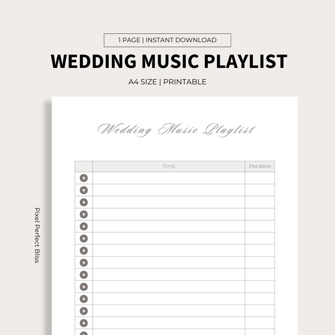 wedding music checklist printable