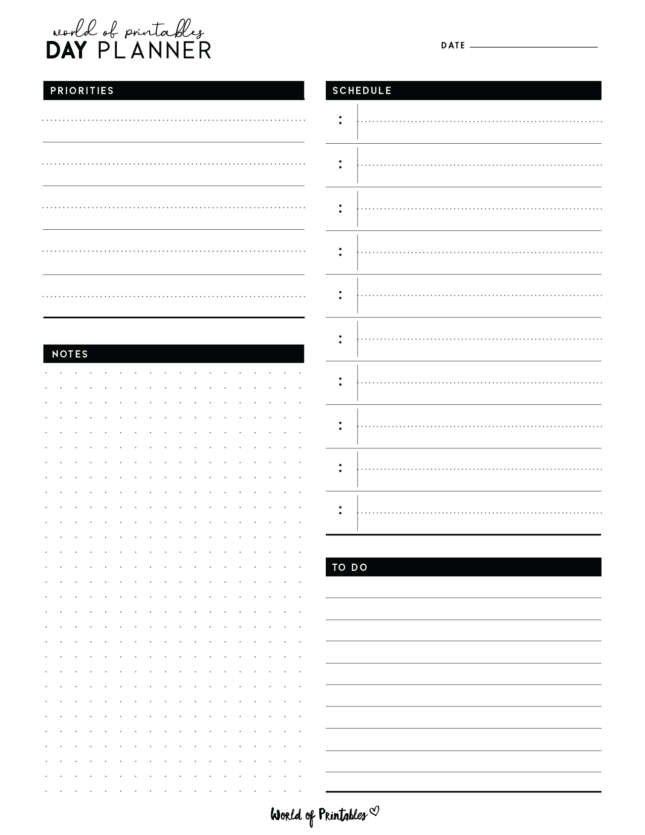 2018 daily planner printable