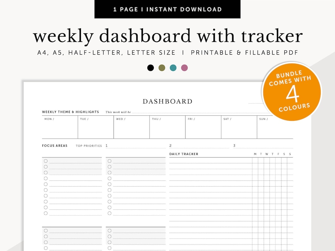 free planner dashboard printable