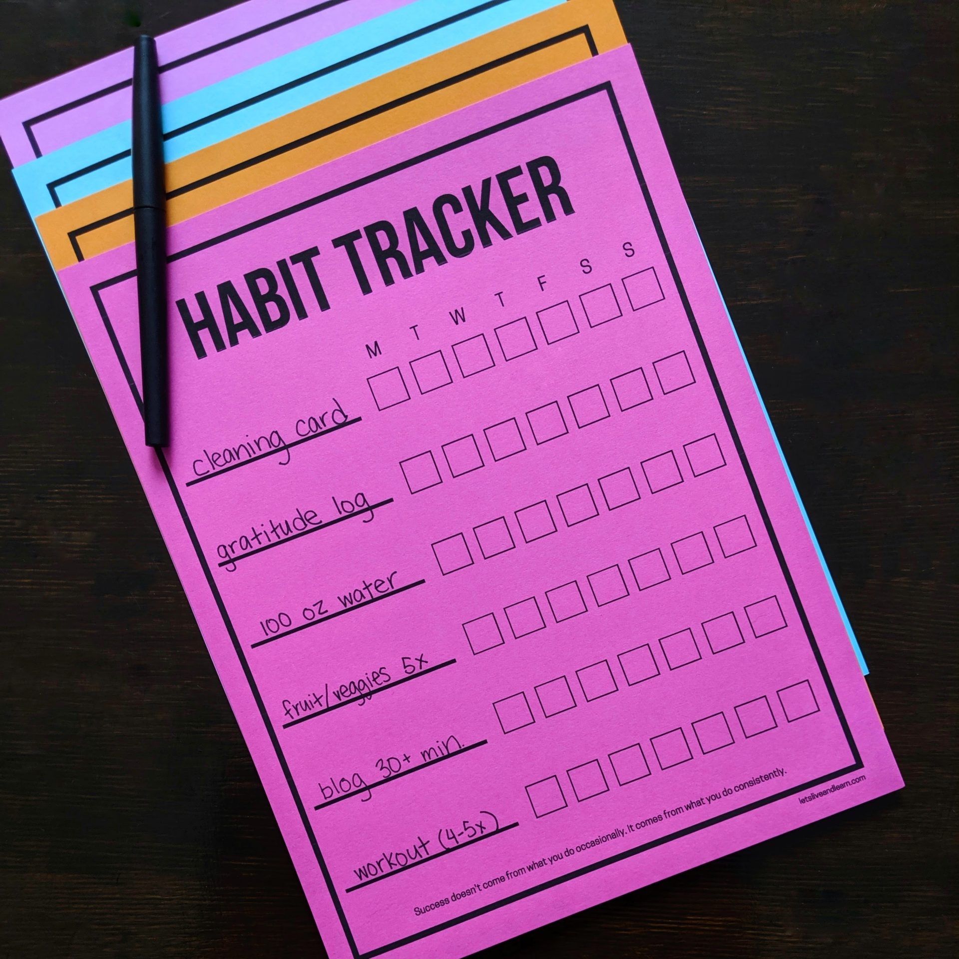 Weekly Habit Tracker Printable Let s Live And Learn