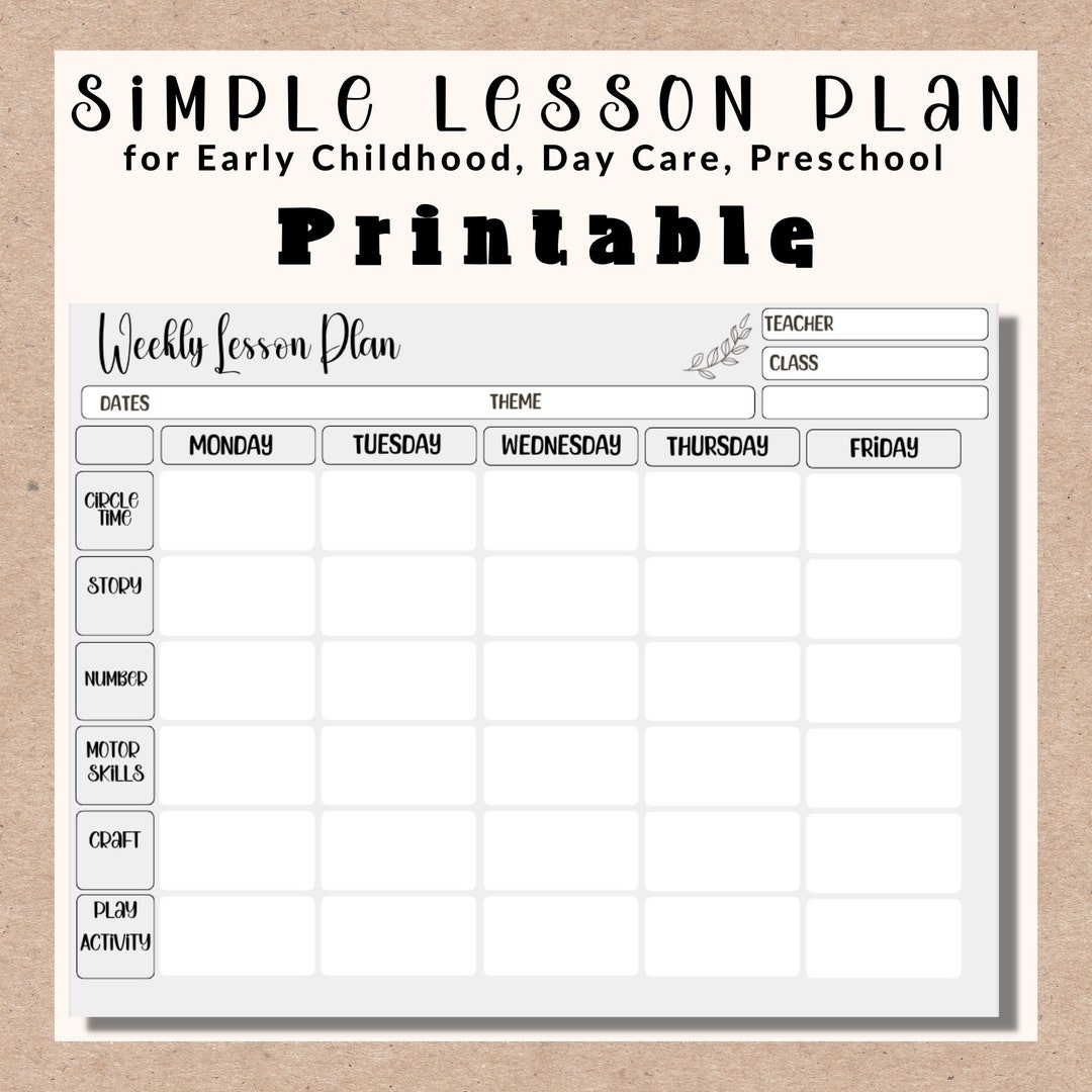 free printable pre k lesson plans