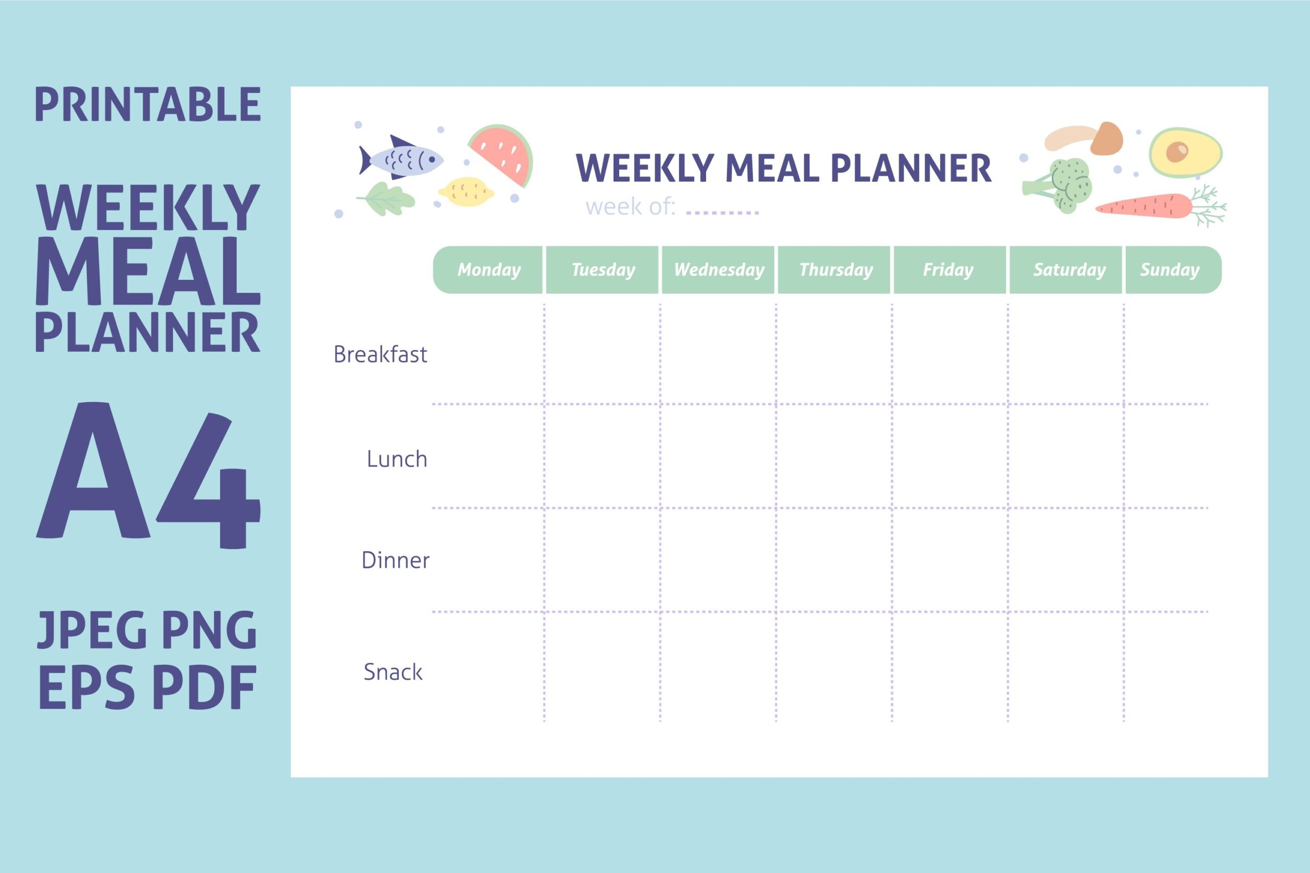 weekly meal planner printable weekly meal planner printable