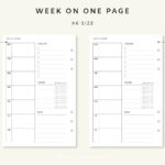 Weekly Planner Printable Week On One Page Weekly Agenda Weekly Tracker Weekly Schedule Weekly Planner Insert Minimalist Inserts Etsy