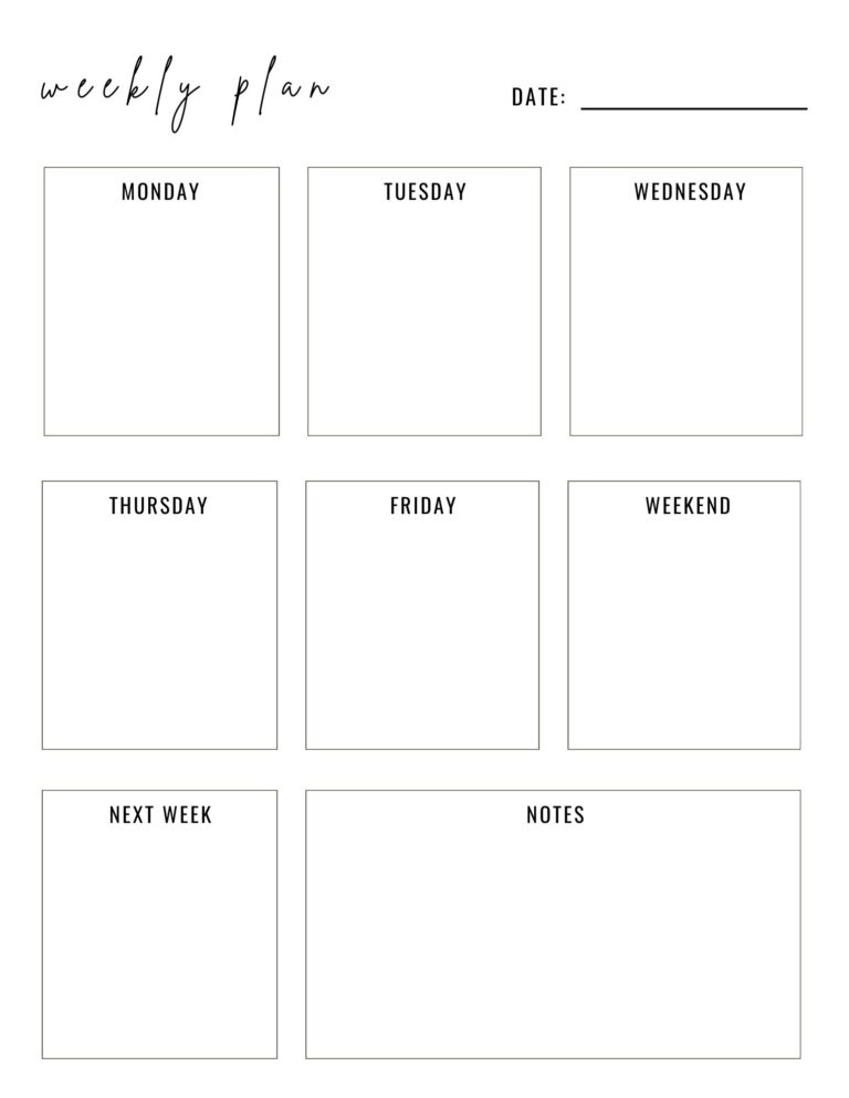 Weekly Printable Planner Free Templates 2025 AnjaHome