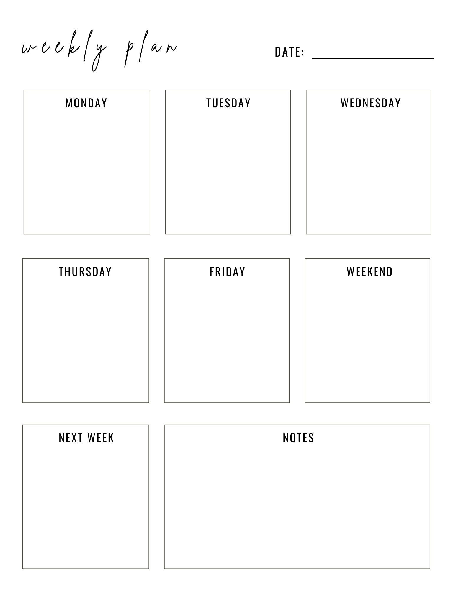 Weekly Printable Planner Free Templates 2025 AnjaHome