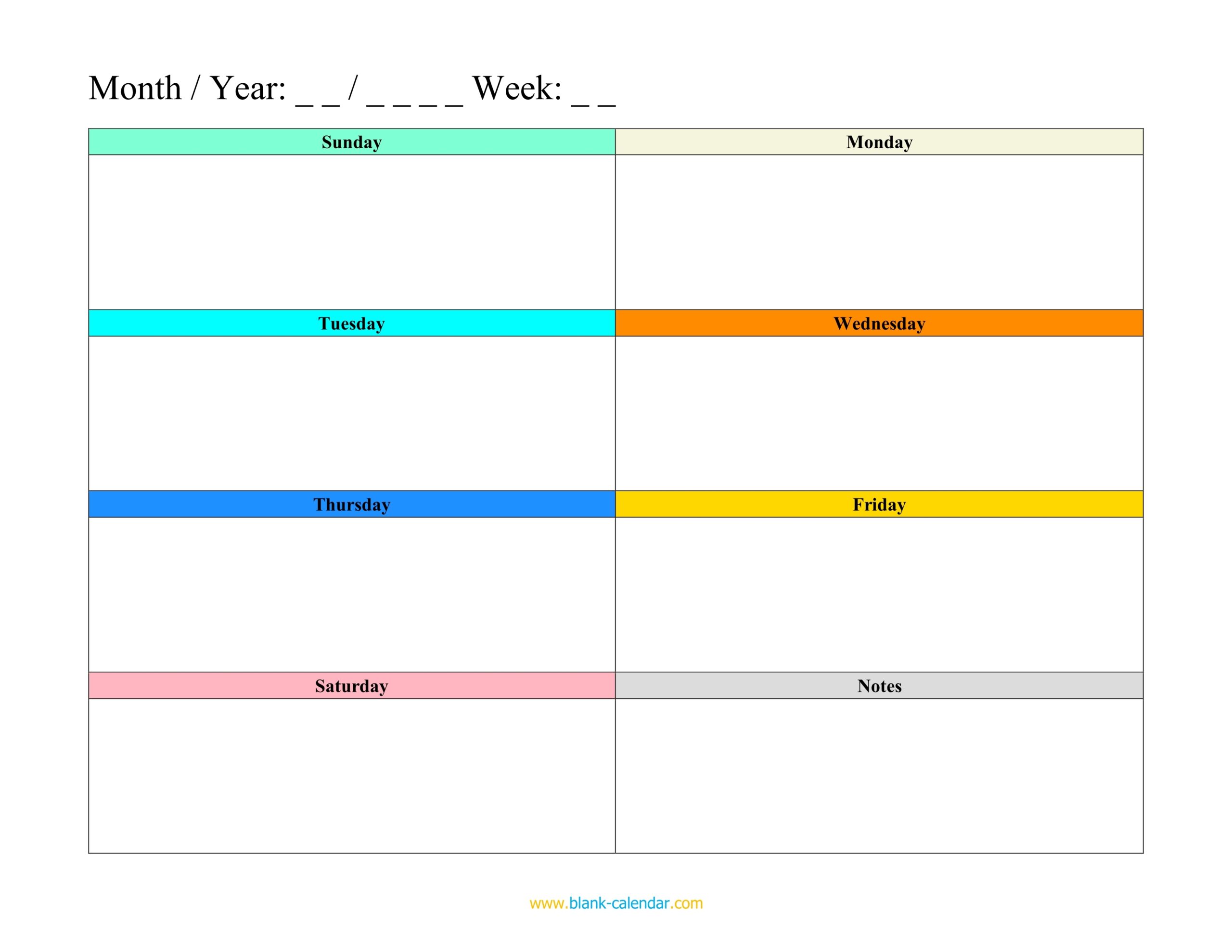 weekly schedule printable pdf