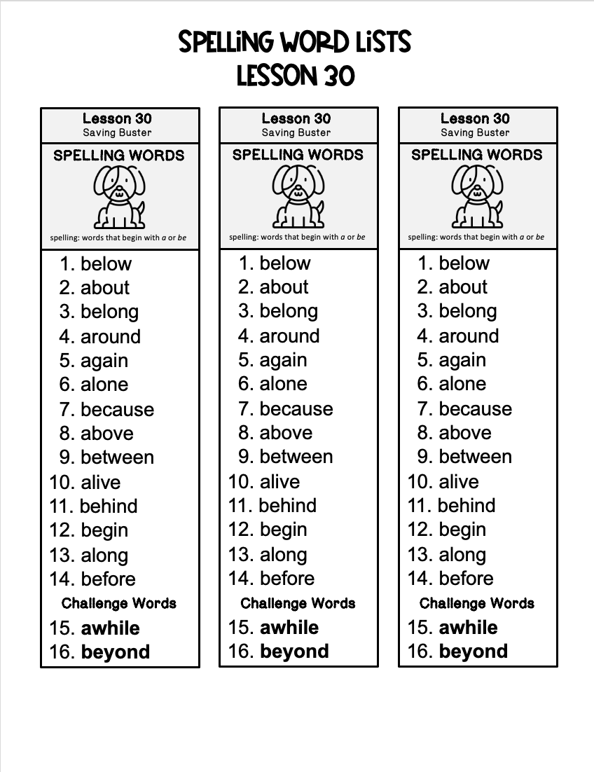 Weekly Spelling Word Lists For 3rd Grade Journeys Lessons 1 30 Weekly Spelling Word Lists For 3rd Grade Journeys Lessons 1 30