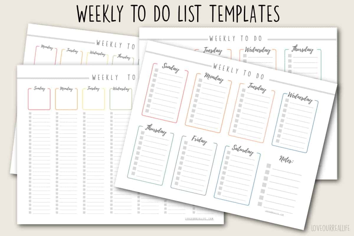 weekly to do printable