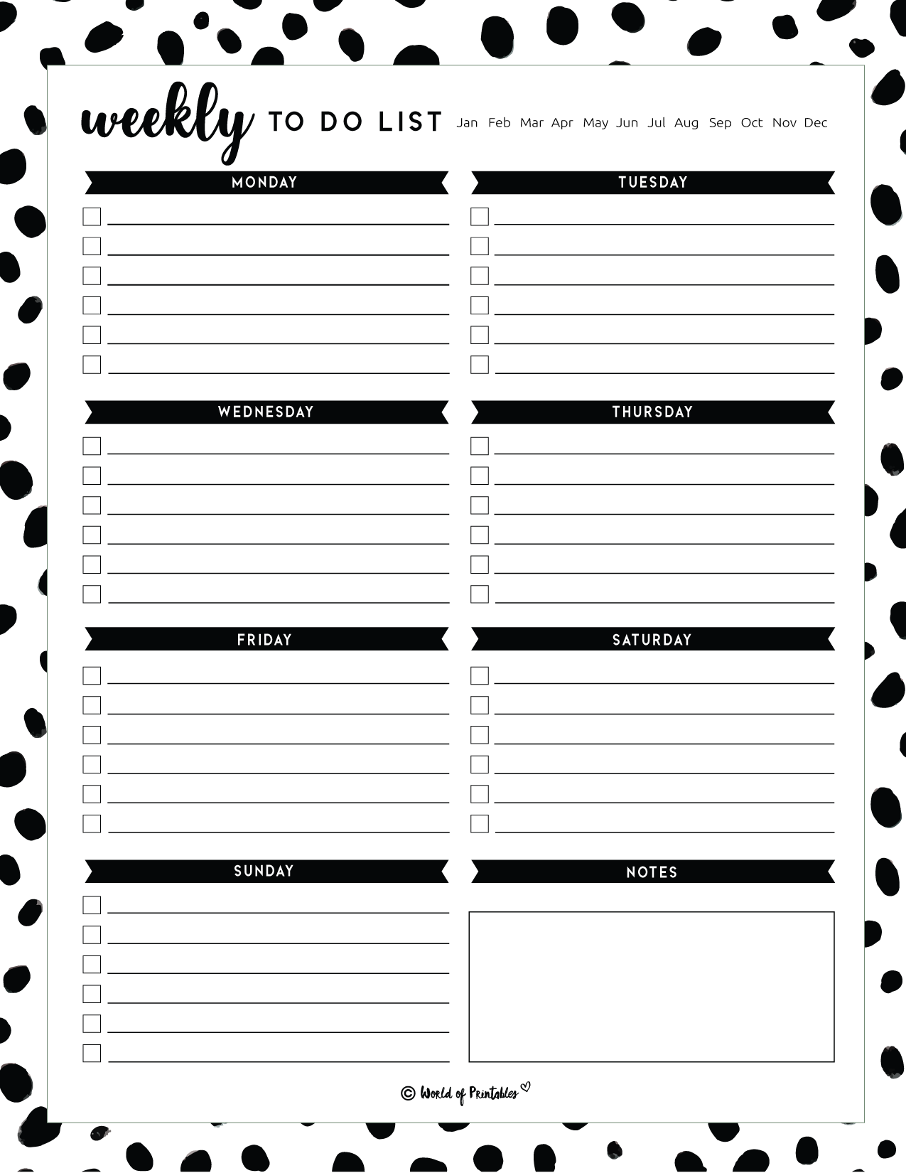 Weekly To Do List Templates World Of Printables