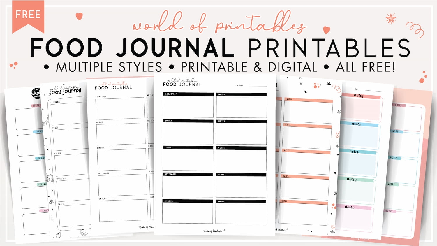 free weight loss bullet journal printables