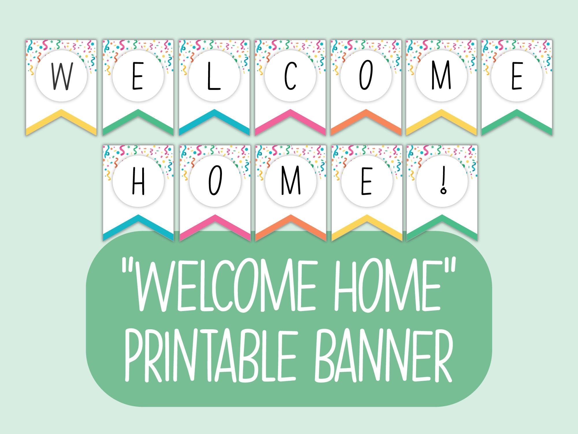 Welcome Home Banner Welcome Garland Bunting Pennants 