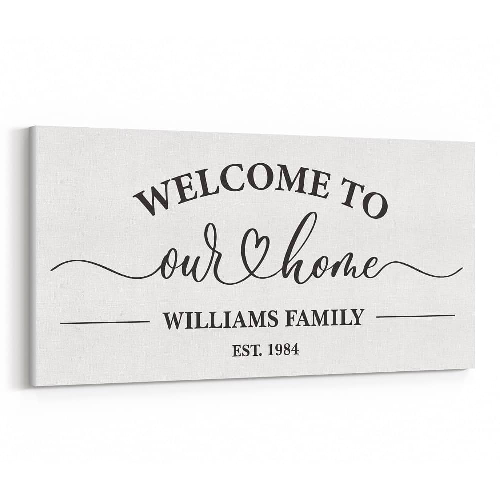 Welcome To Our Home Custom Canvas Sign Print