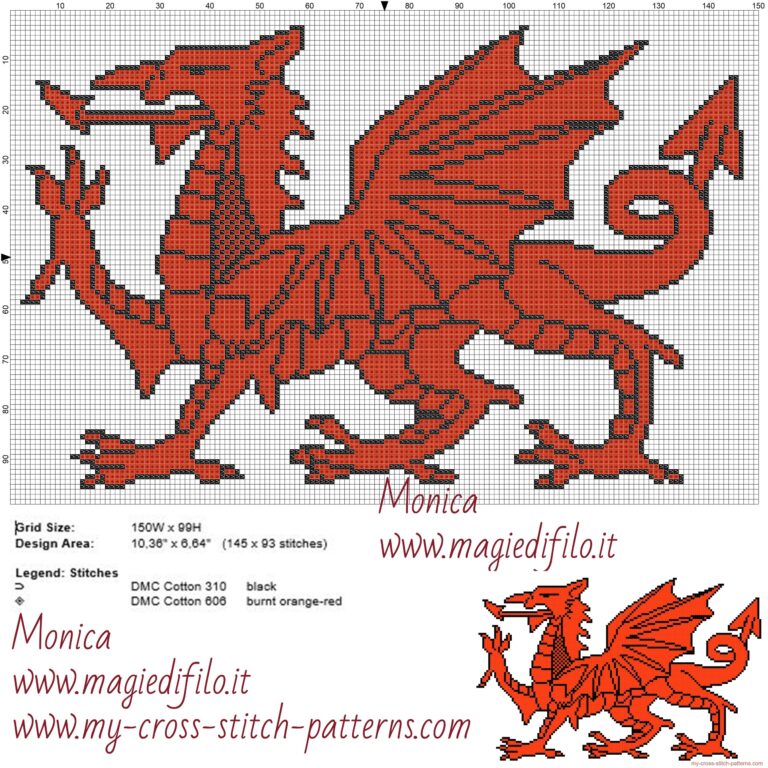 Welsh Dragon Cross Stitch Pattern Free Cross Stitch Patterns Simple Unique Alphabets Baby