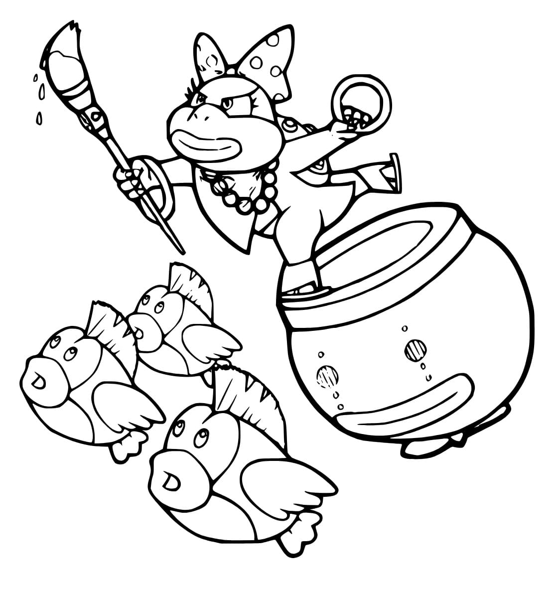 Wendy O Koopa From Koopalings Coloring Page Download Print Or Color Online For Free