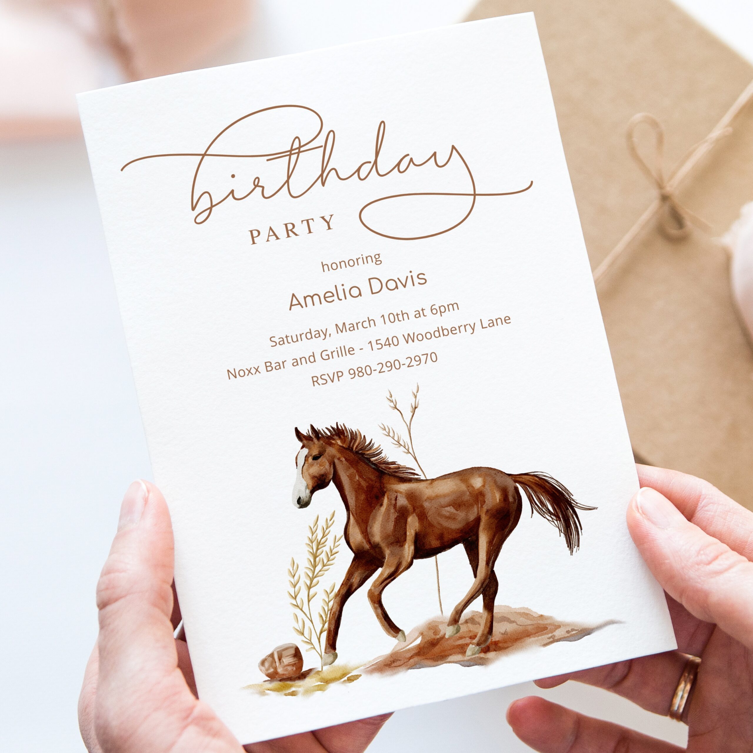 Western Horse Birthday Invitation Template Printable Editable Birthday Invite Cowgirl Theme Rodeo Horse Birthday Invite Digital Download Etsy