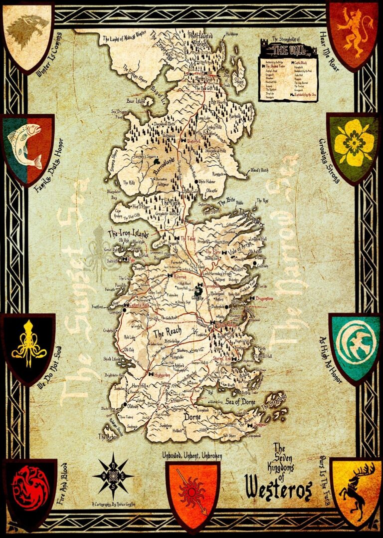 Westeros Map Poster Etsy Australia