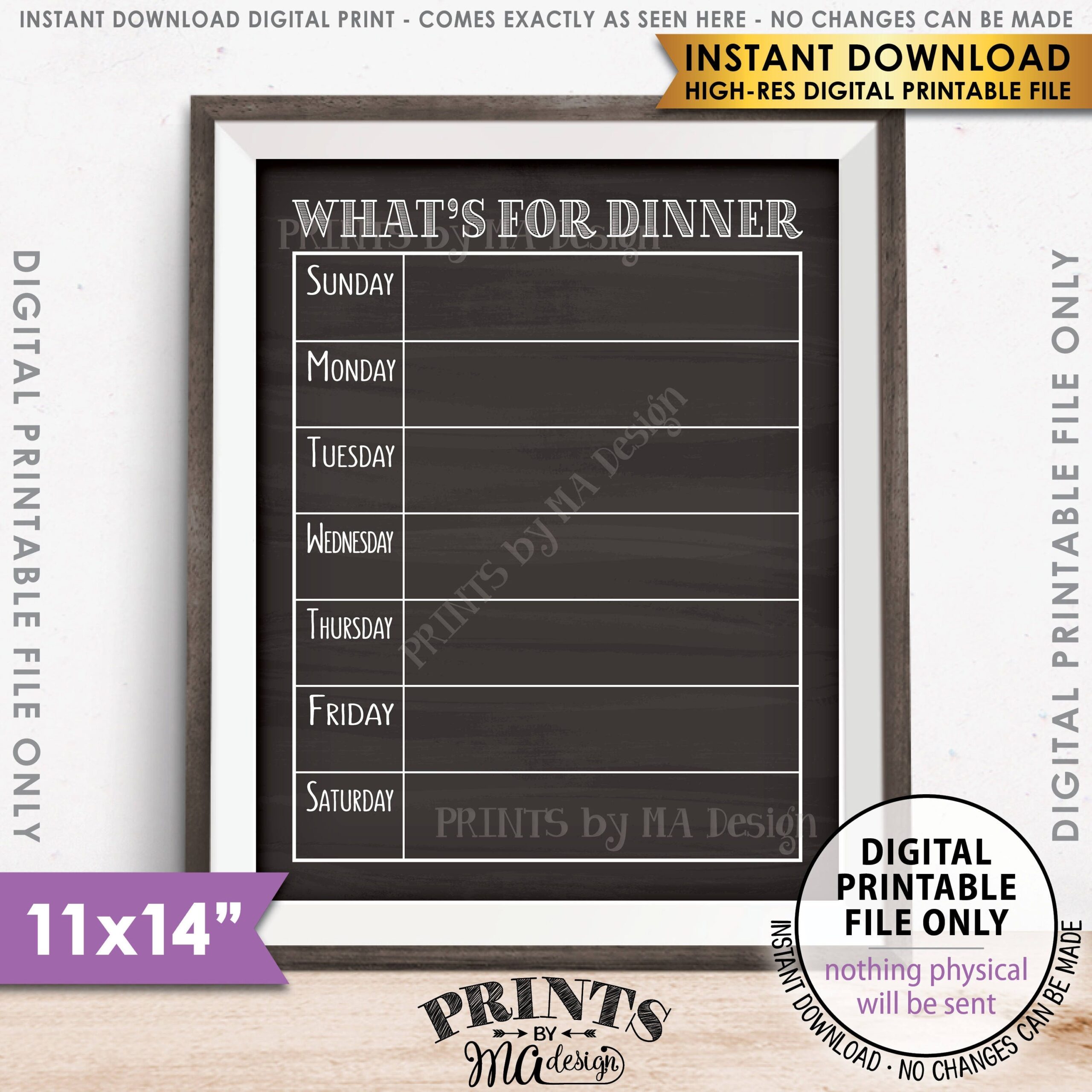 what s for dinner printable