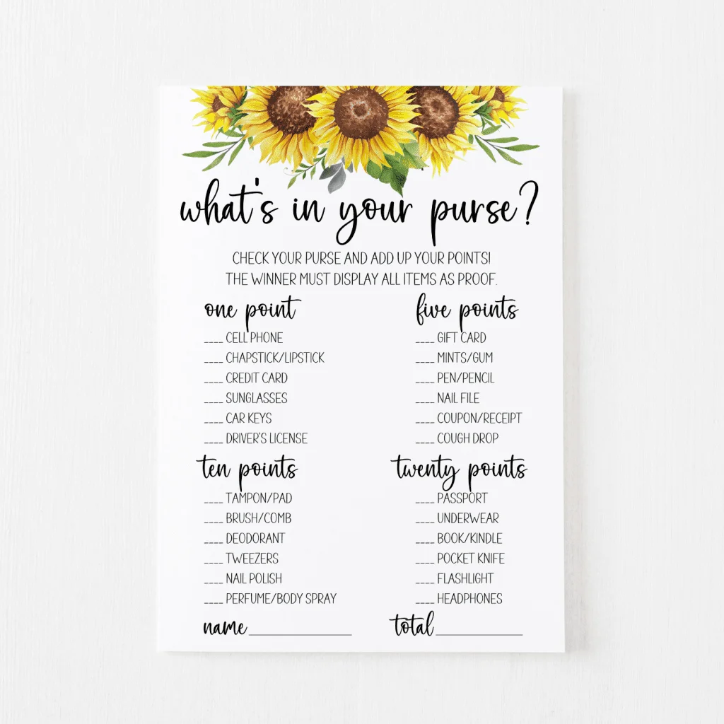 What s In Your Purse Game Free Printable Modern MOH