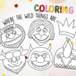 Where The Wild Things Are COLORING Where The Wild Things Are Photo Props Masks Printable Party Decorations Digital Download Kids Etsy