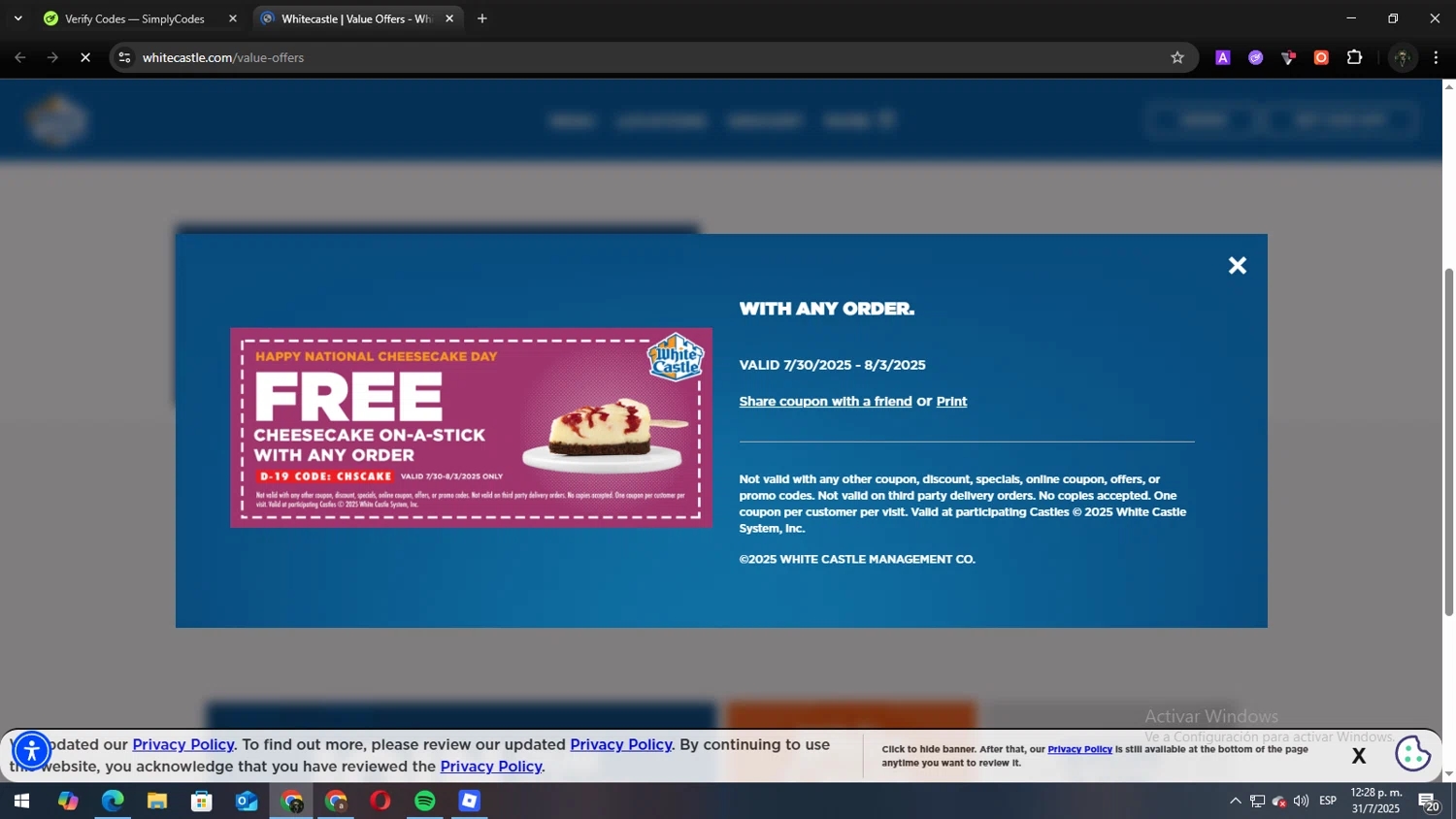 White Castle Coupon Codes 20 Off Verified Aug 2025