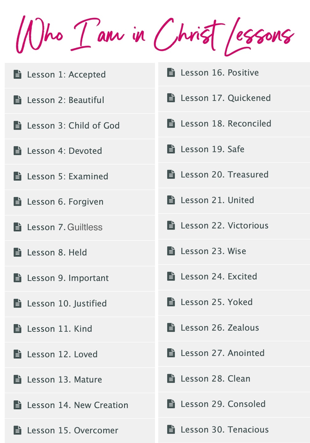 Who I Am In Christ Bible Journal Class