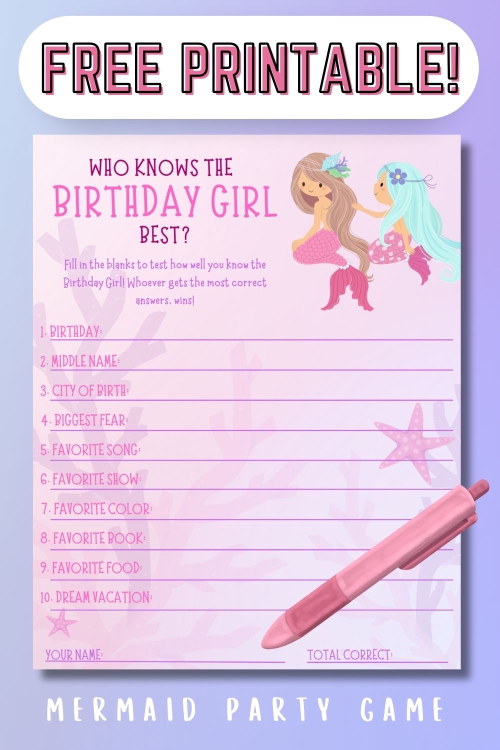 free printable birthday chronicle