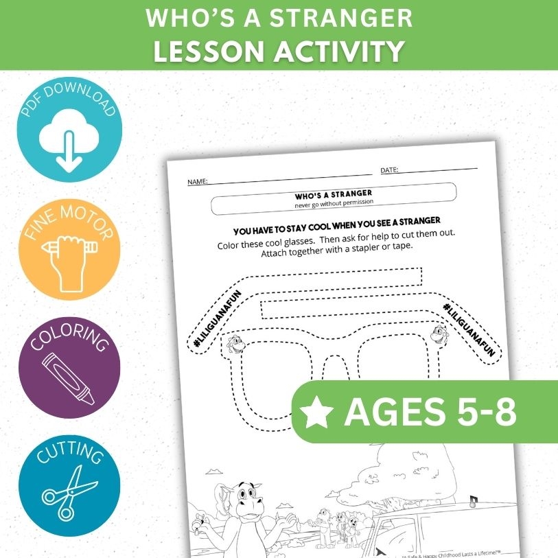 Who s A Stranger Activity Color U0026 Cut Lil Iguana