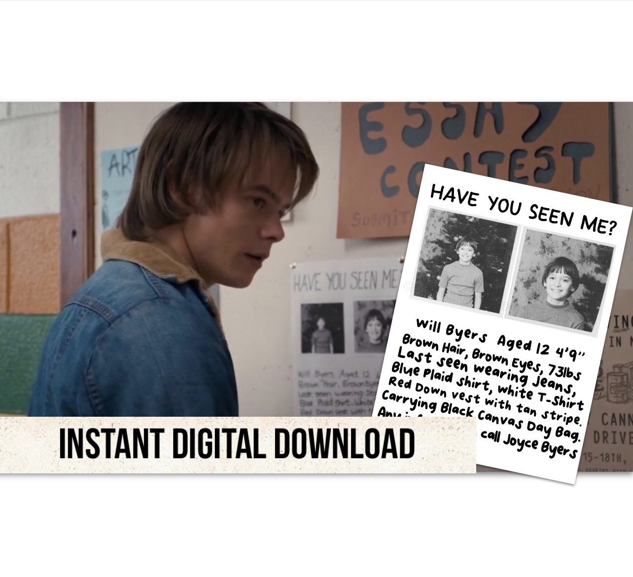 stranger things missing poster printable