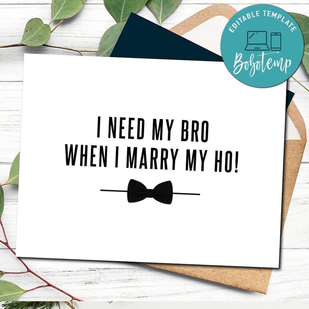 Will You Be Groomsman Proposal Card Template To Print At Home DIY Bobotemp
