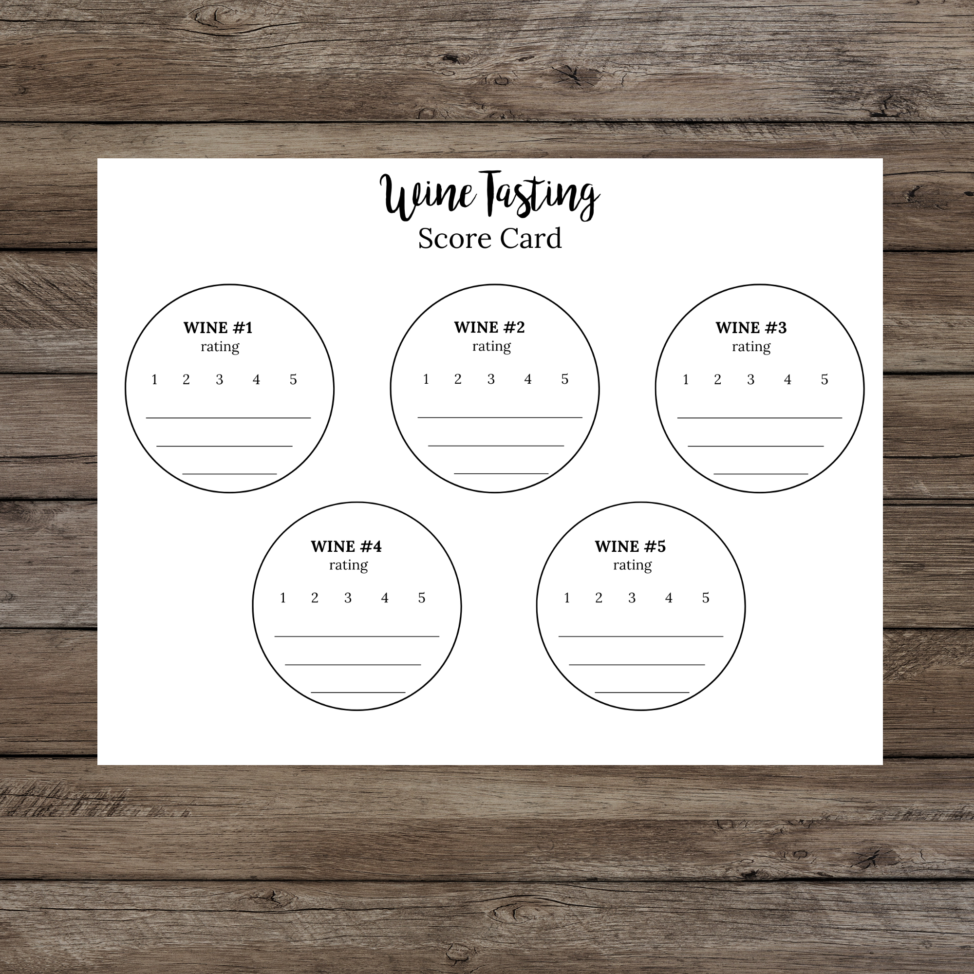 printable wine tasting sheets