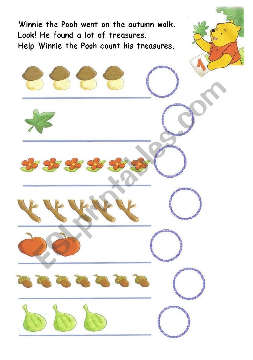 Winnie The Pooh And His Autumn Treasures ESL Worksheet By Zeberka