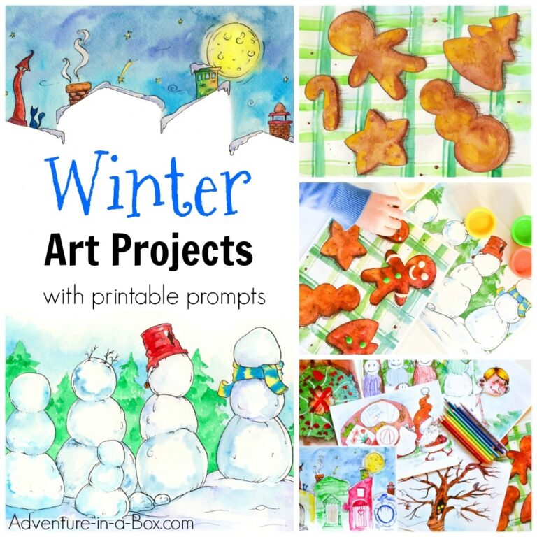 Winter Art Projects With Printable Prompts For Kids
