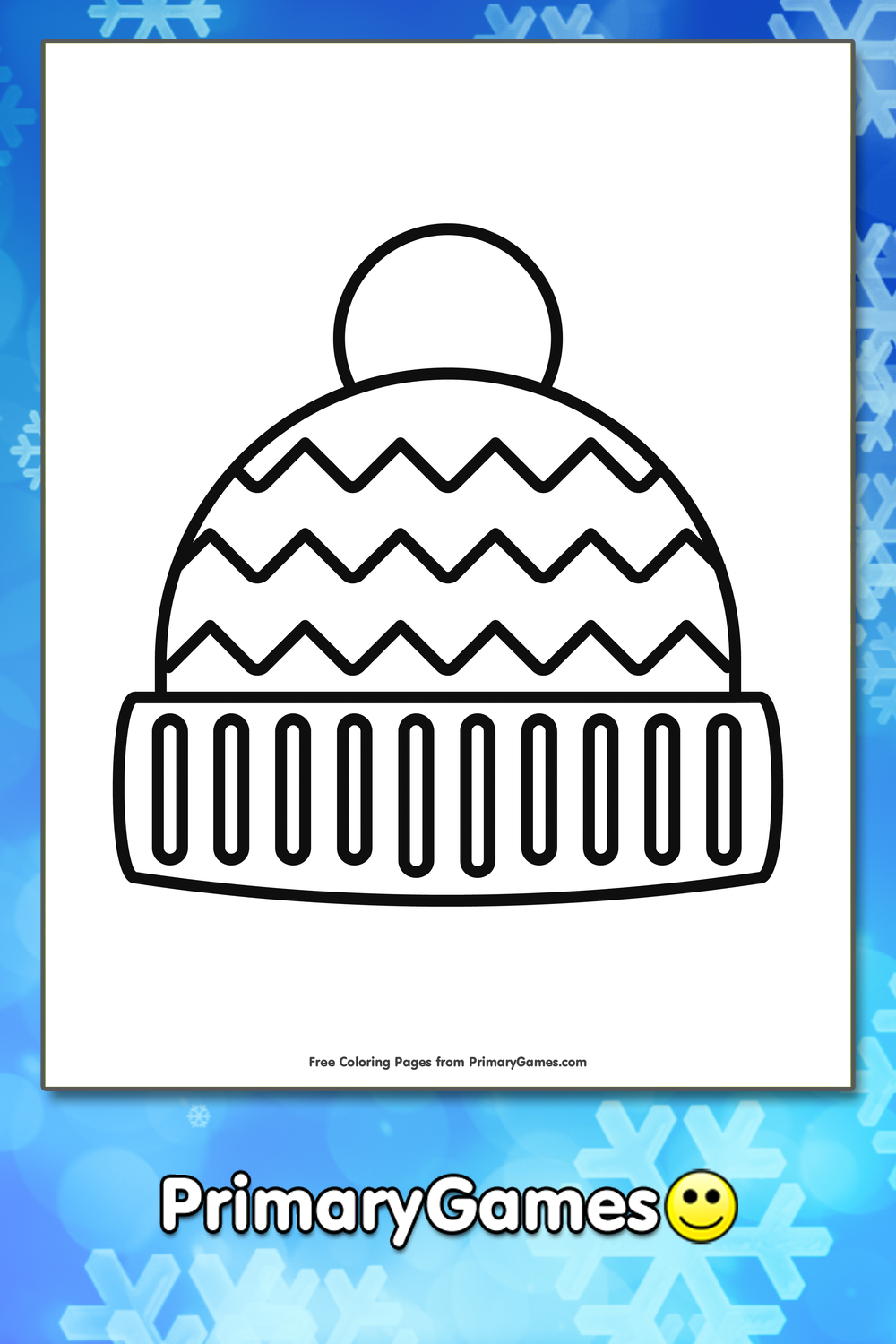 printable winter hat cloring page