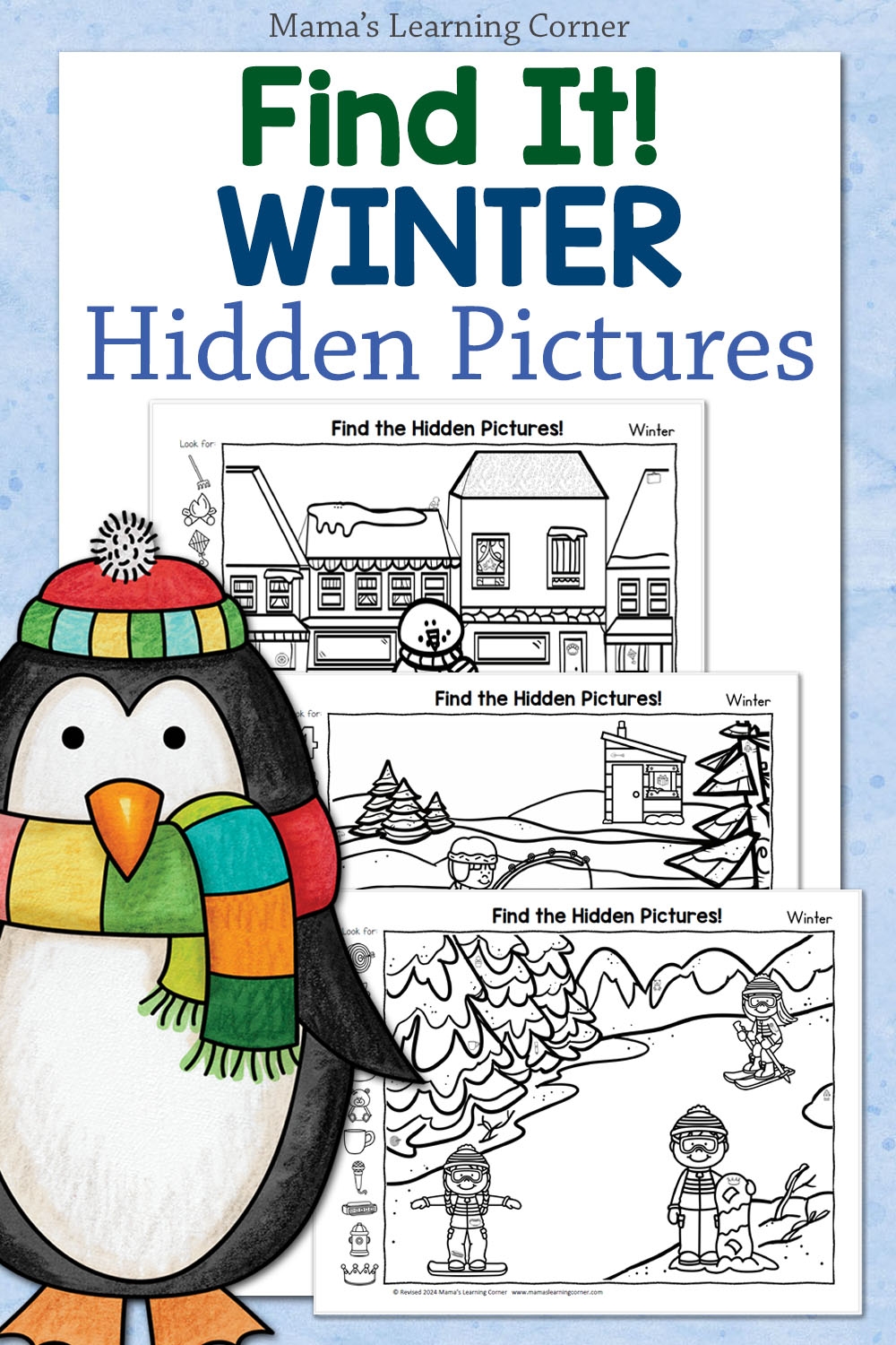 Winter Hidden Picture Worksheets Mamas Learning Corner