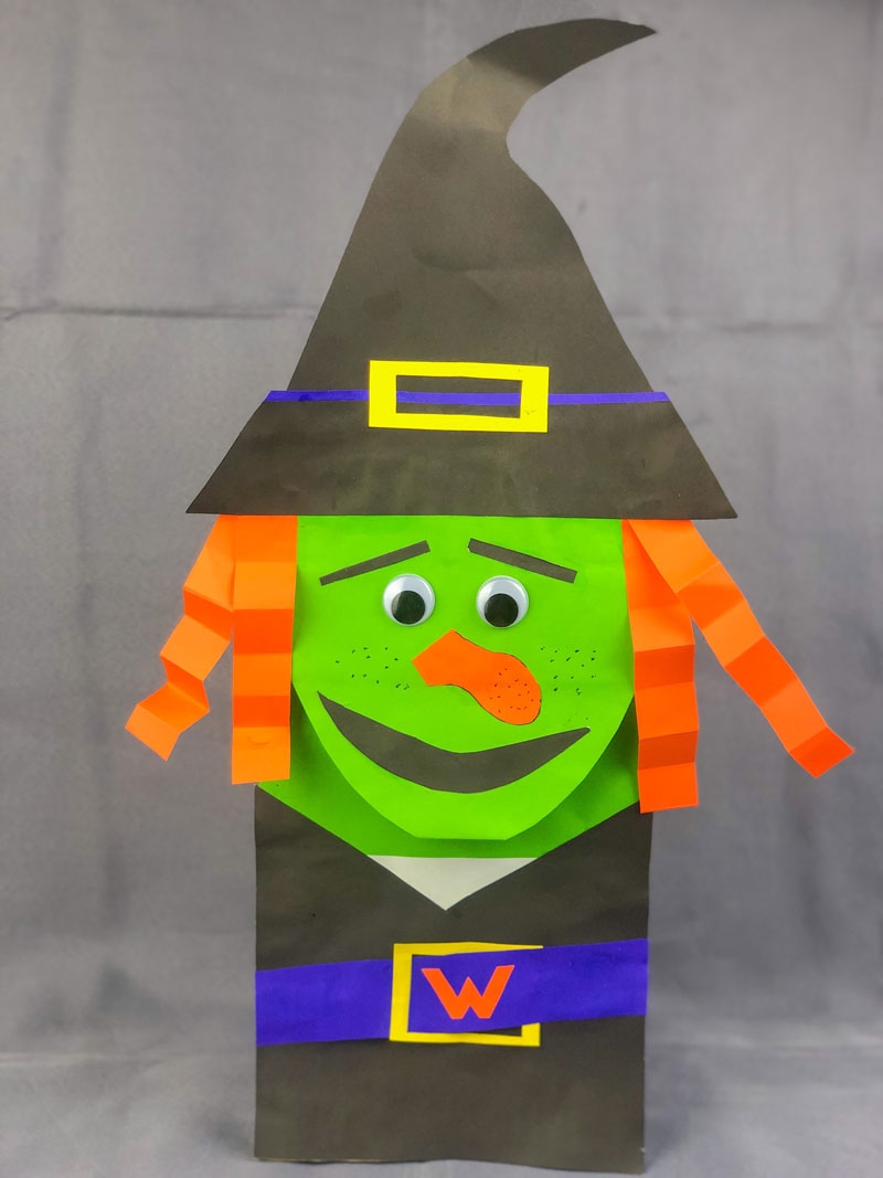 Witch Paper Bag Puppet Free Template