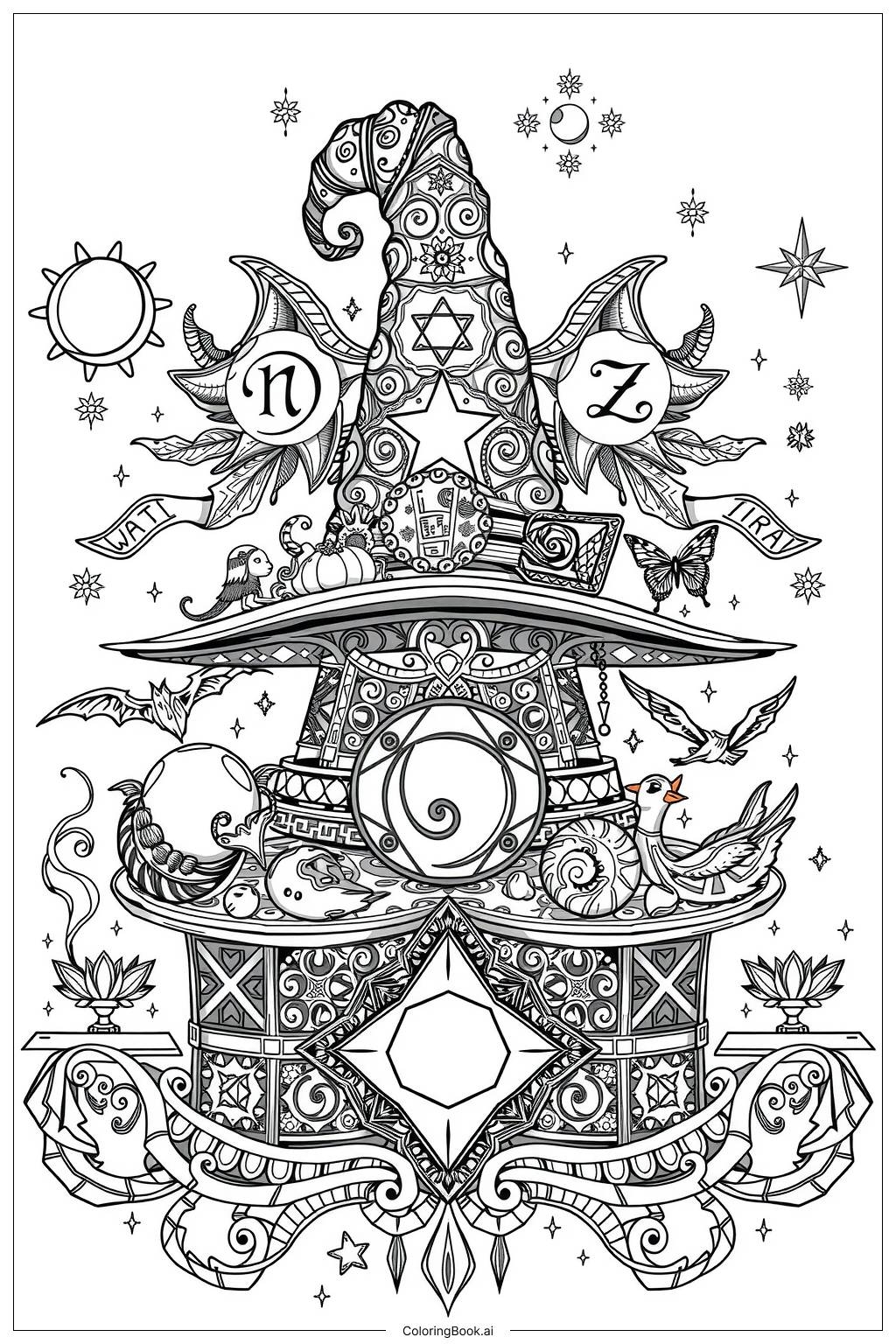 Witch Potion Making Coloring Page Free PDFu0026PNG Printable 
