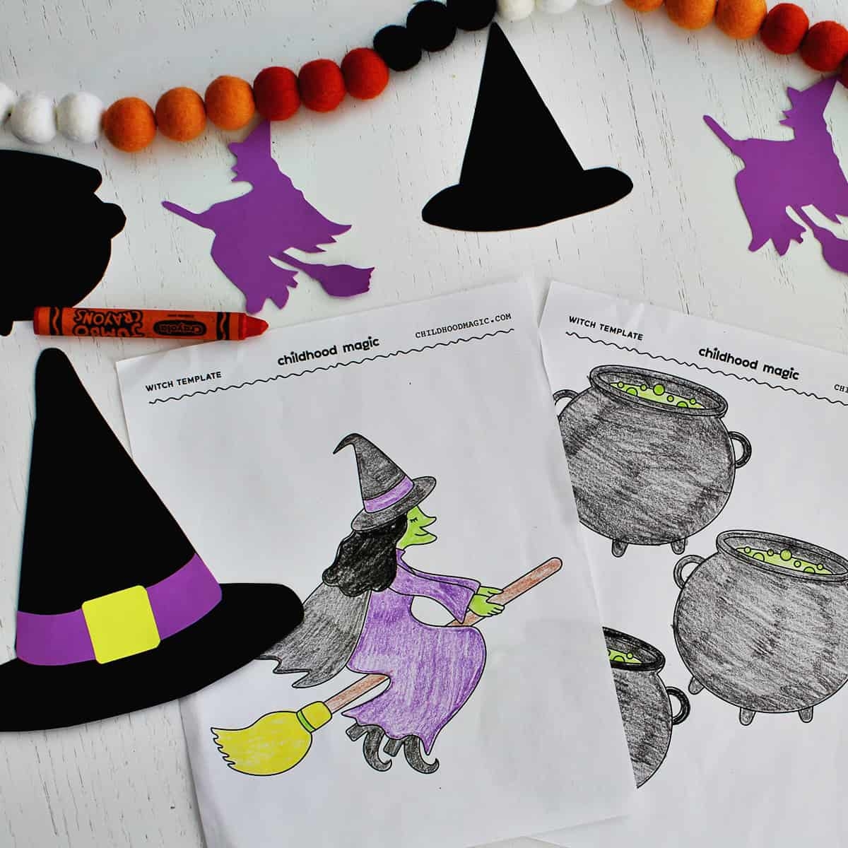 Witch Template Free Printable Witch Hat And Cauldron Childhood 