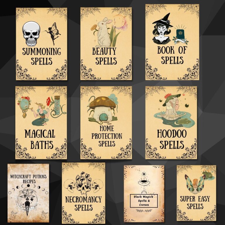 Witchcraft Magic Spells Bundle Witch Starter Kit Printable Spells Wicca Book Of Shadows Grimoire Occult Spell Pages Etsy