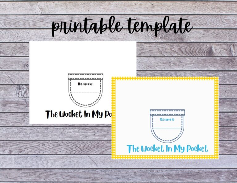 Wocket In My Pocket Printable Template Etsy