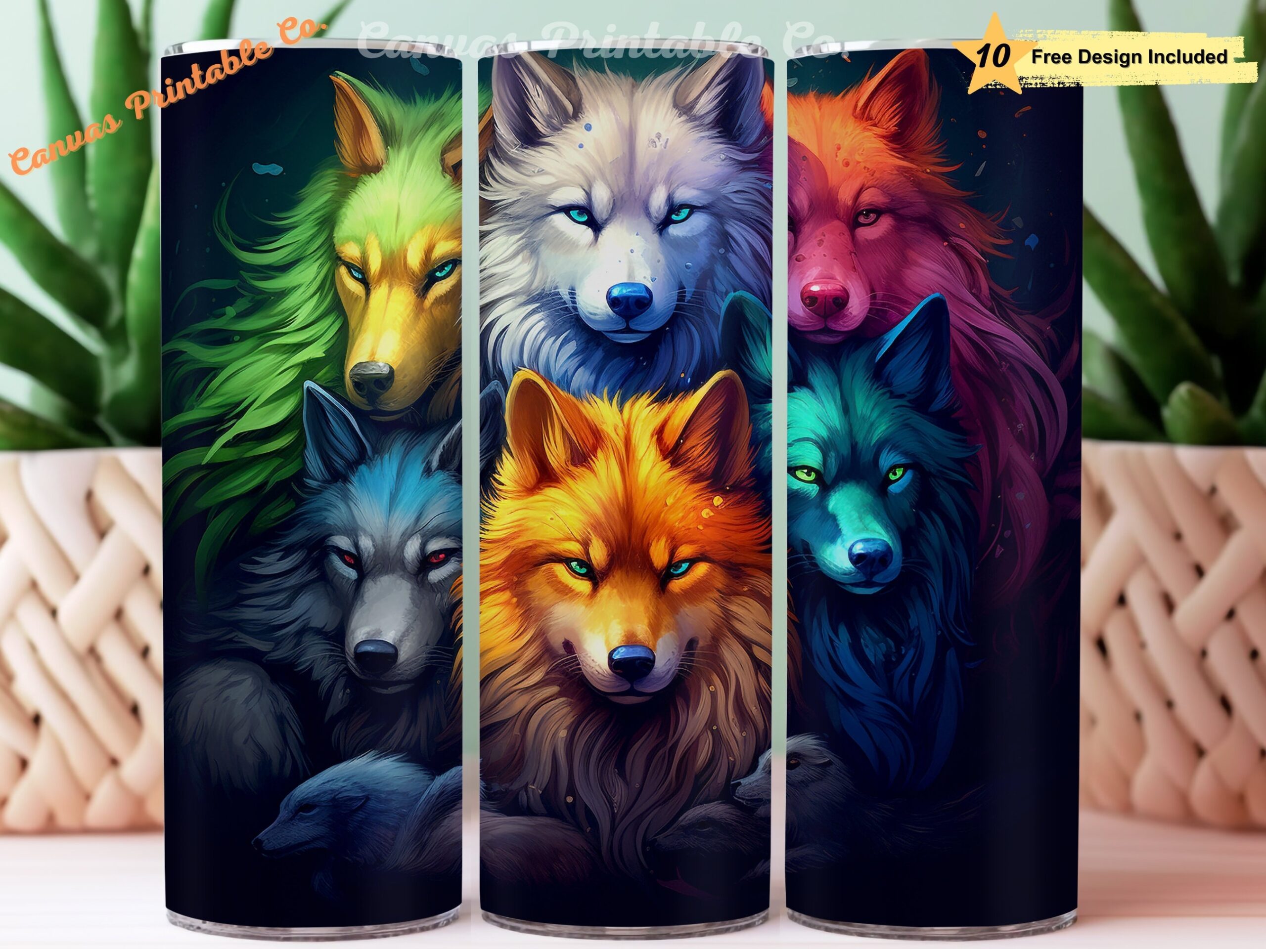 Wolves Tumbler Wrap Sublimation 20oz Skinny Straight Tumbler Wrap 
