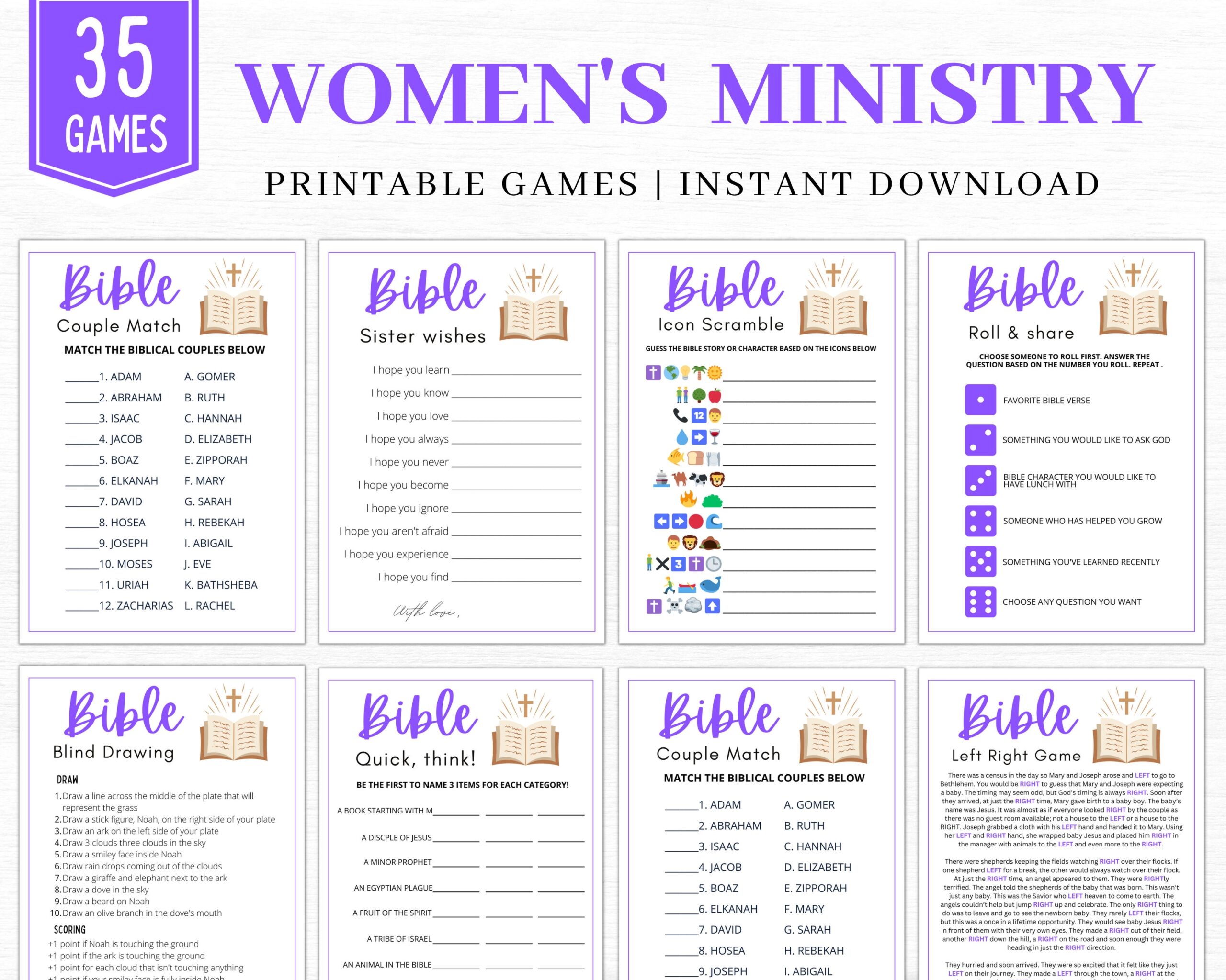 Womens Ministry Games Bible Games Women s Ministry Christian Games Womens Retreat Games Bible Games For Adults Printable Games Etsy