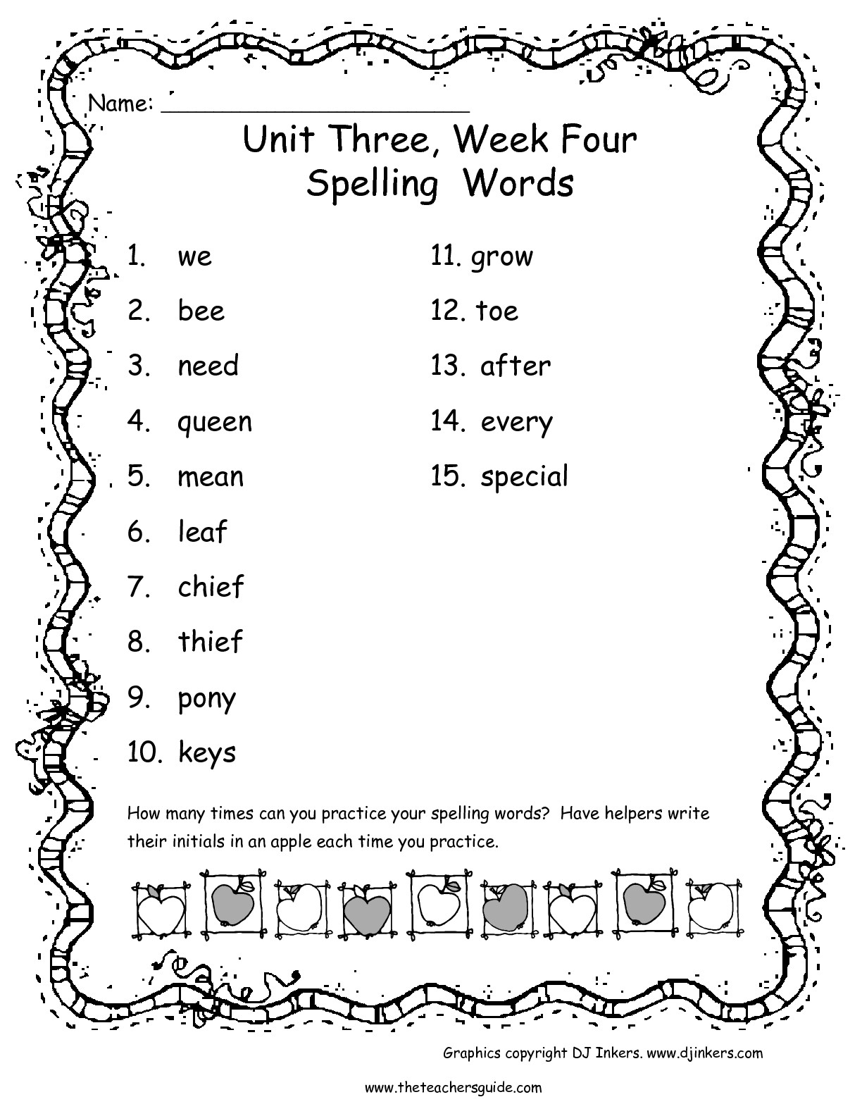 grade 2 spelling words printable